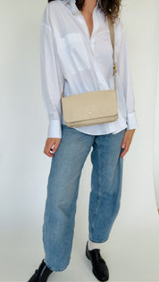 MOLLY CROSSBODY BAG | CREAM Leather Bag - handcrafted by Market Canvas Leather in Tofino, BC, Canada