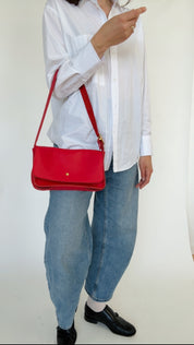 MOLLY CROSSBODY BAG | STRAWBERRY Leather Bag - handcrafted by Market Canvas Leather in Tofino, BC, Canada