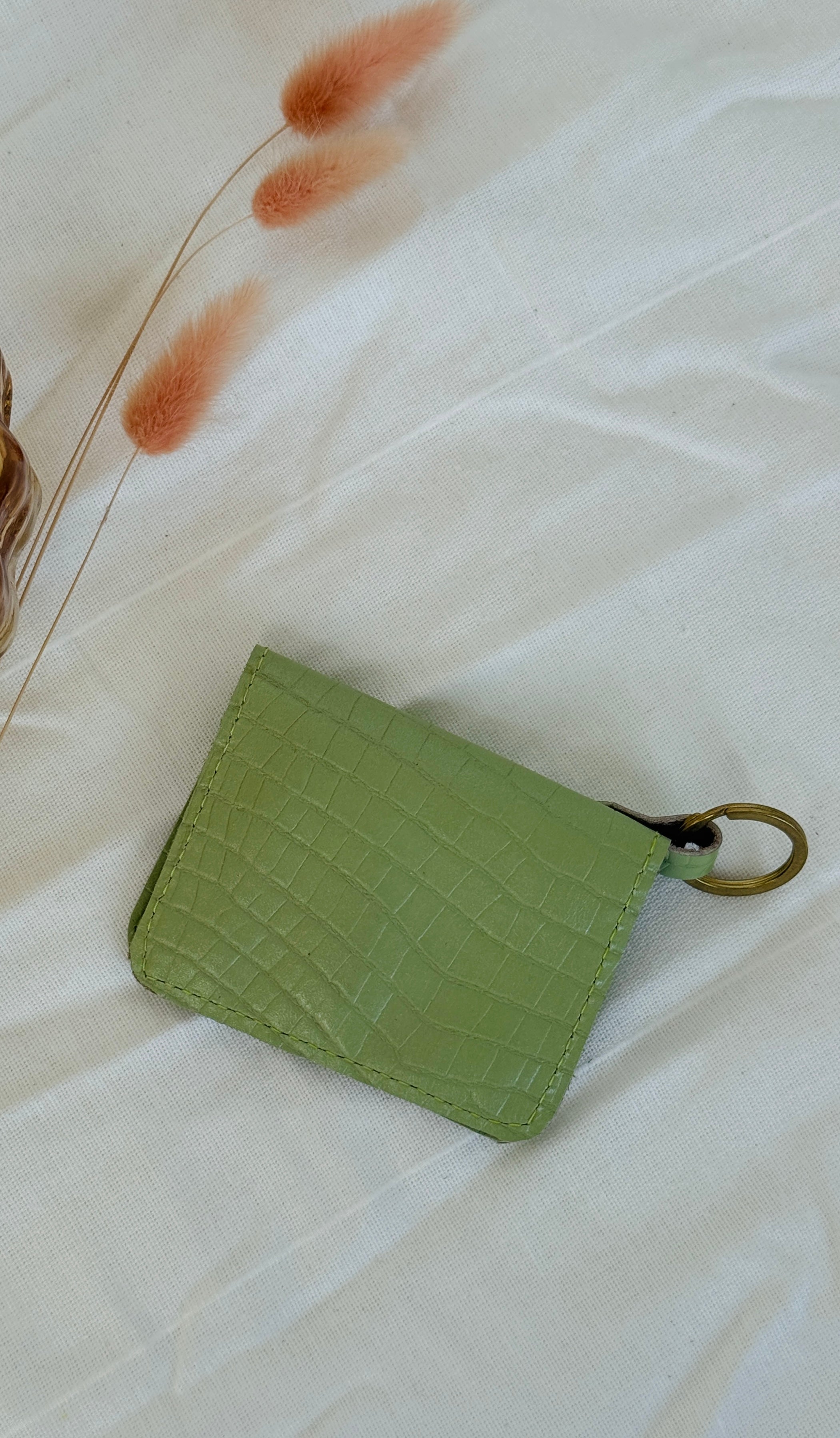 DÓRA LEATHER WALLET | PISTACHIO Leather Bag - handcrafted by Market Canvas Leather in Tofino, BC, Canada