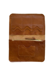 IVY LEATHER CLUTCH WALLET | CARAMEL Leather Bag - handcrafted by Market Canvas Leather in Tofino, BC, Canada