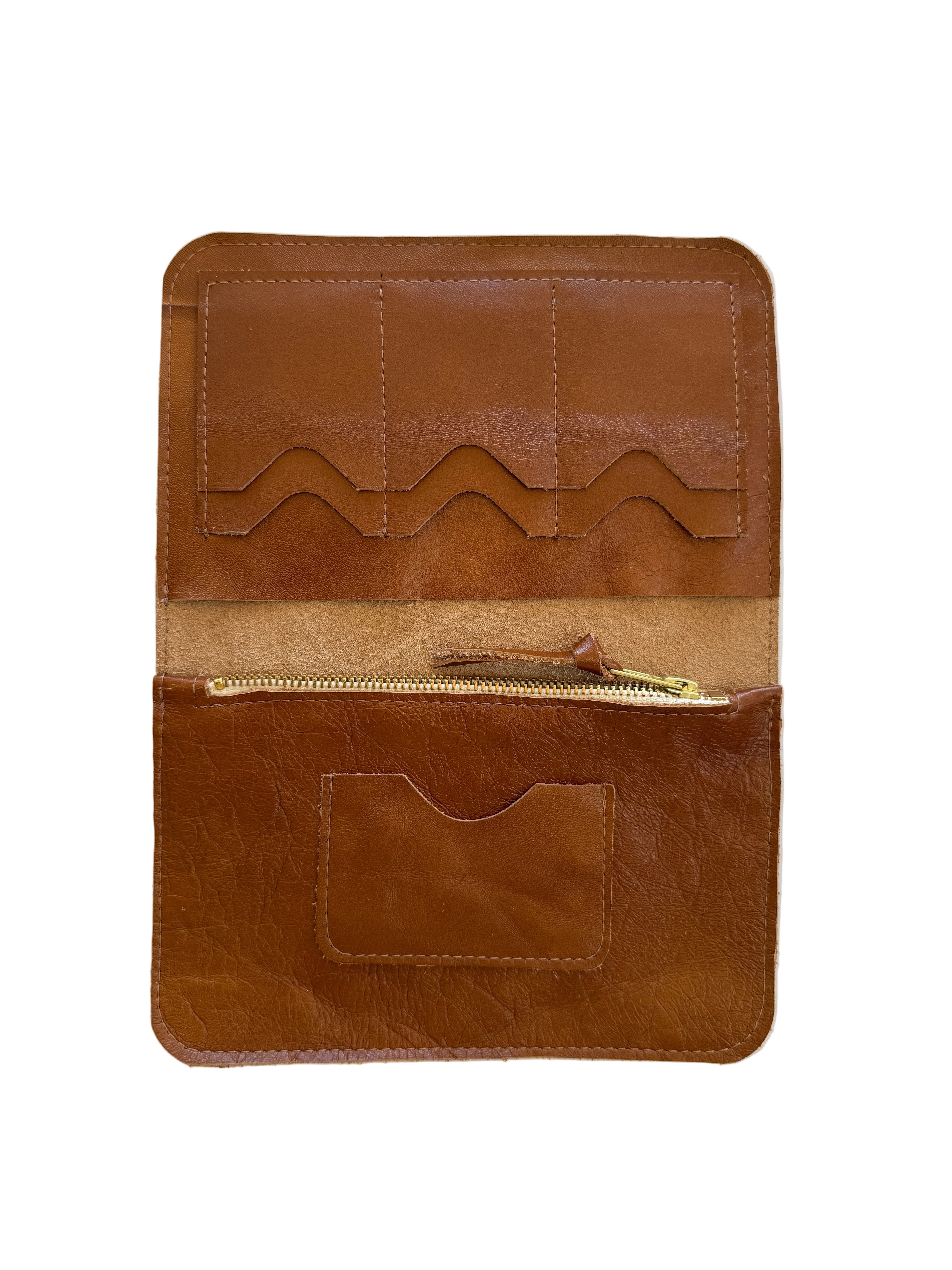 IVY LEATHER CLUTCH WALLET | CARAMEL Leather Bag - handcrafted by Market Canvas Leather in Tofino, BC, Canada