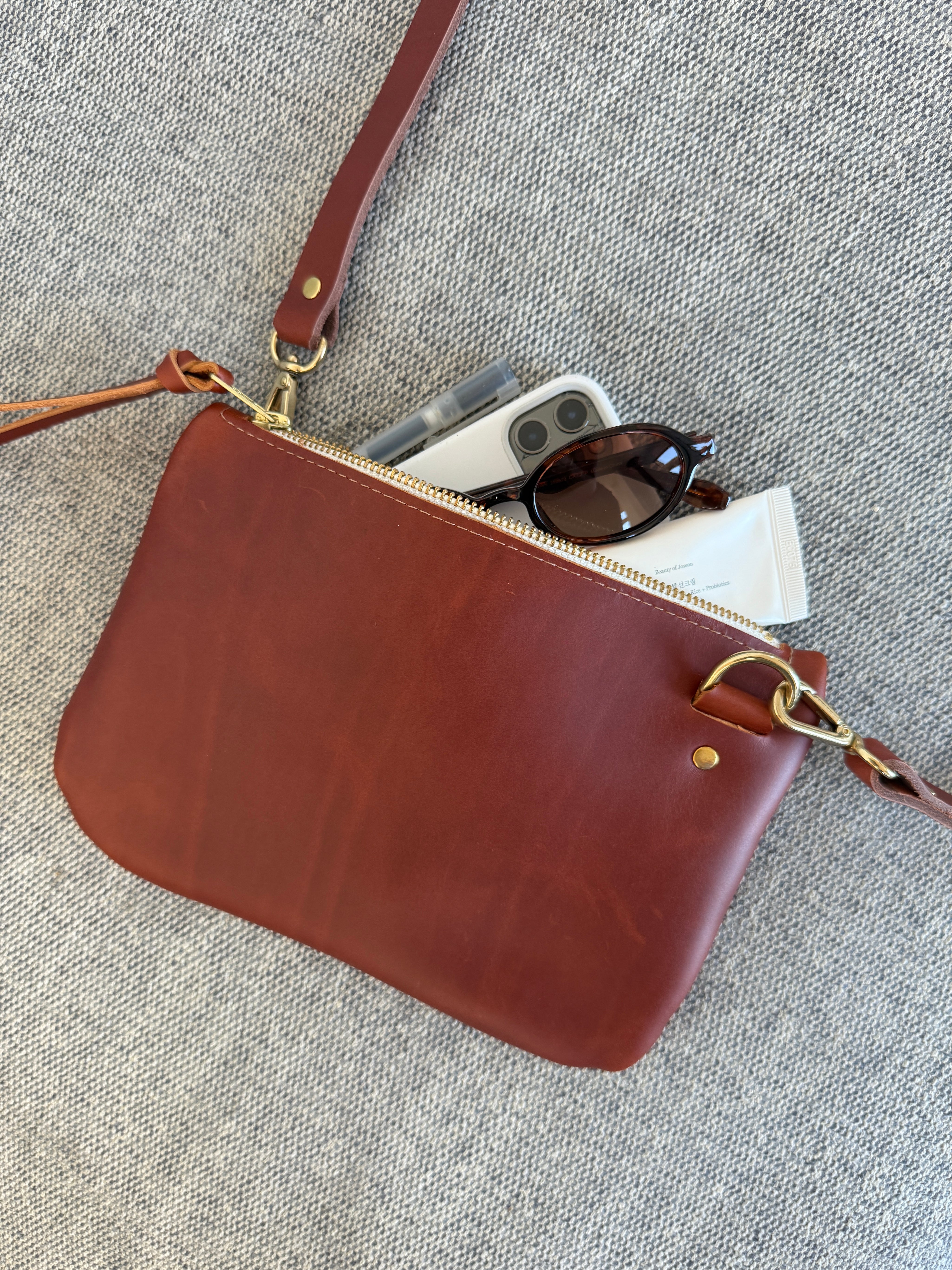 ODDITIES | ASTRID BAG | CHESTNUT Leather Bag - handcrafted by Market Canvas Leather in Tofino, BC, Canada