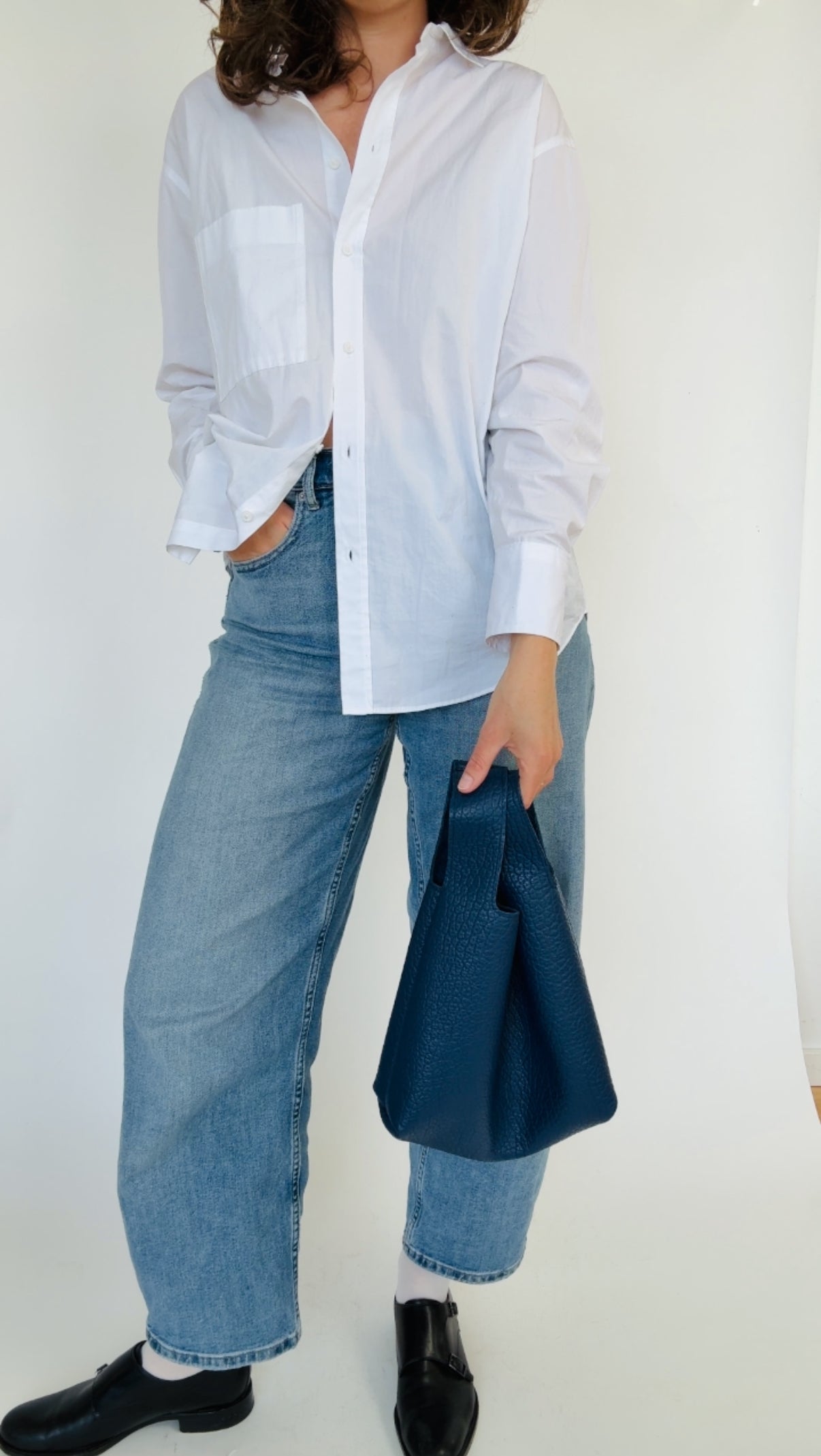 ISSY MINI TOTE | PEBBLED NAVY Leather Bag - handcrafted by Market Canvas Leather in Tofino, BC, Canada