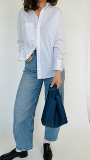 ISSY MINI TOTE | PEBBLED NAVY Leather Bag - handcrafted by Market Canvas Leather in Tofino, BC, Canada