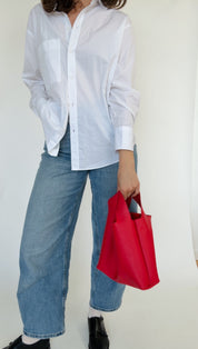 ISSY MINI TOTE | STRAWBERRY Leather Bag - handcrafted by Market Canvas Leather in Tofino, BC, Canada
