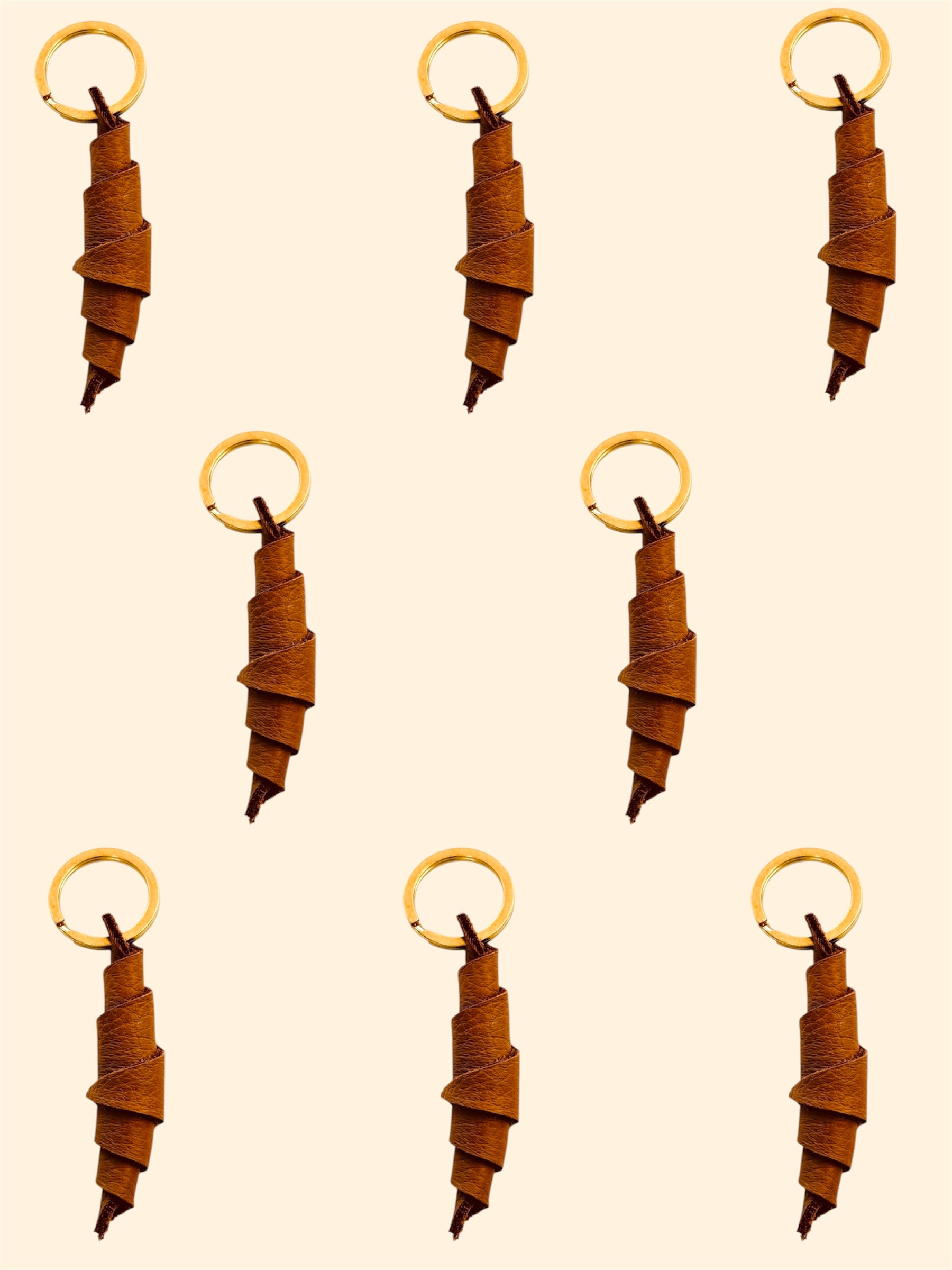LEATHER CROISSANT KEYCHAIN | CARAMEL Leather Bag - handcrafted by Market Canvas Leather in Tofino, BC, Canada