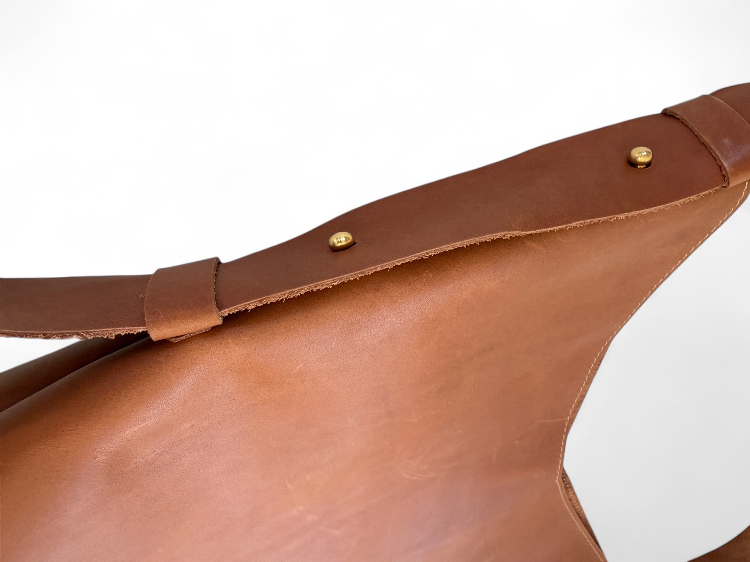 ODDITIES JACKIE TOTE | COGNAC SAMPLE Leather Bag - handcrafted by Market Canvas Leather in Tofino, BC, Canada