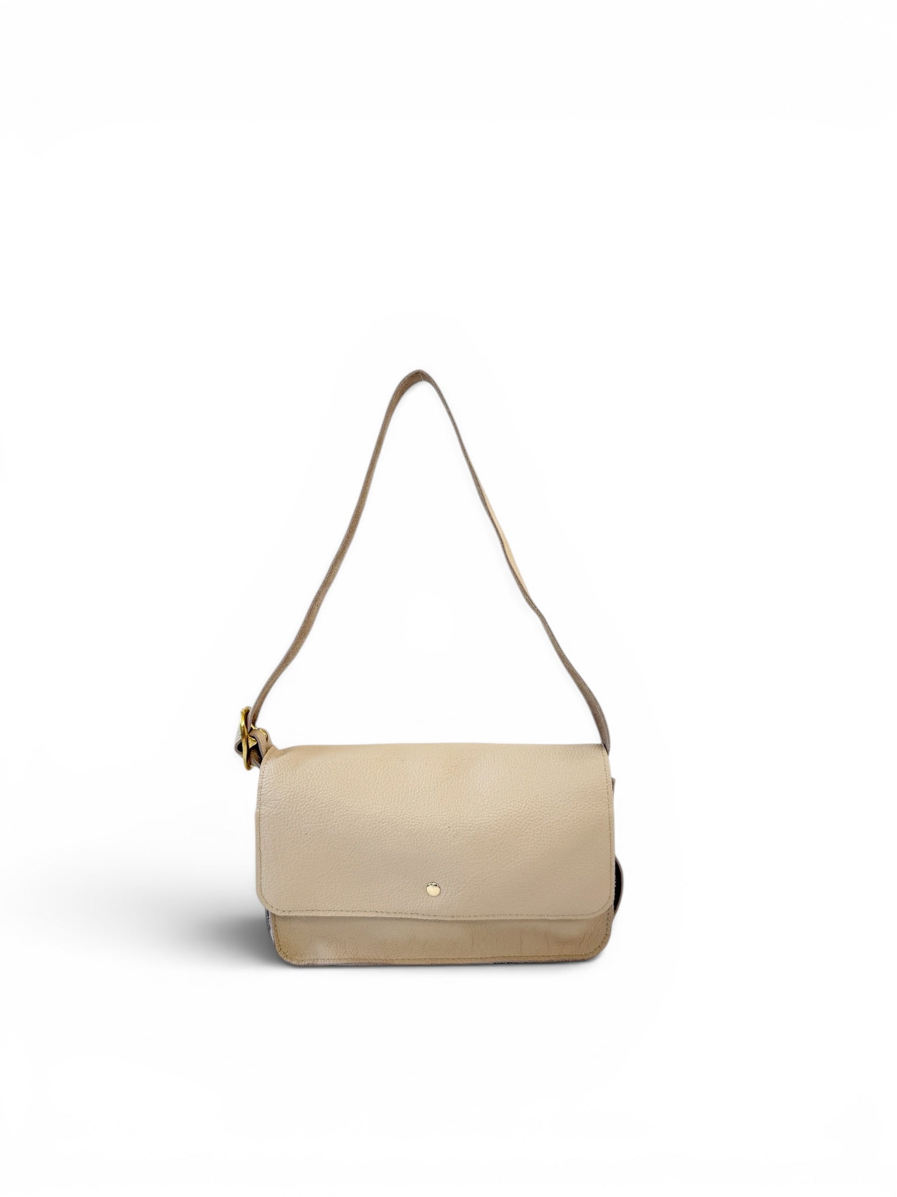 MOLLY CROSSBODY BAG | CREAM Leather Bag - handcrafted by artisan Julie Neufeld Leather in Tofino, BC, Canada