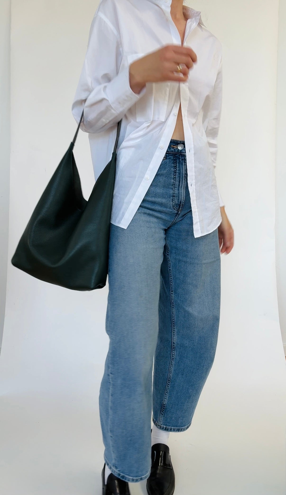 BRUNA SHOULDER BAG | KALE Leather Bag - handcrafted by Market Canvas Leather in Tofino, BC, Canada