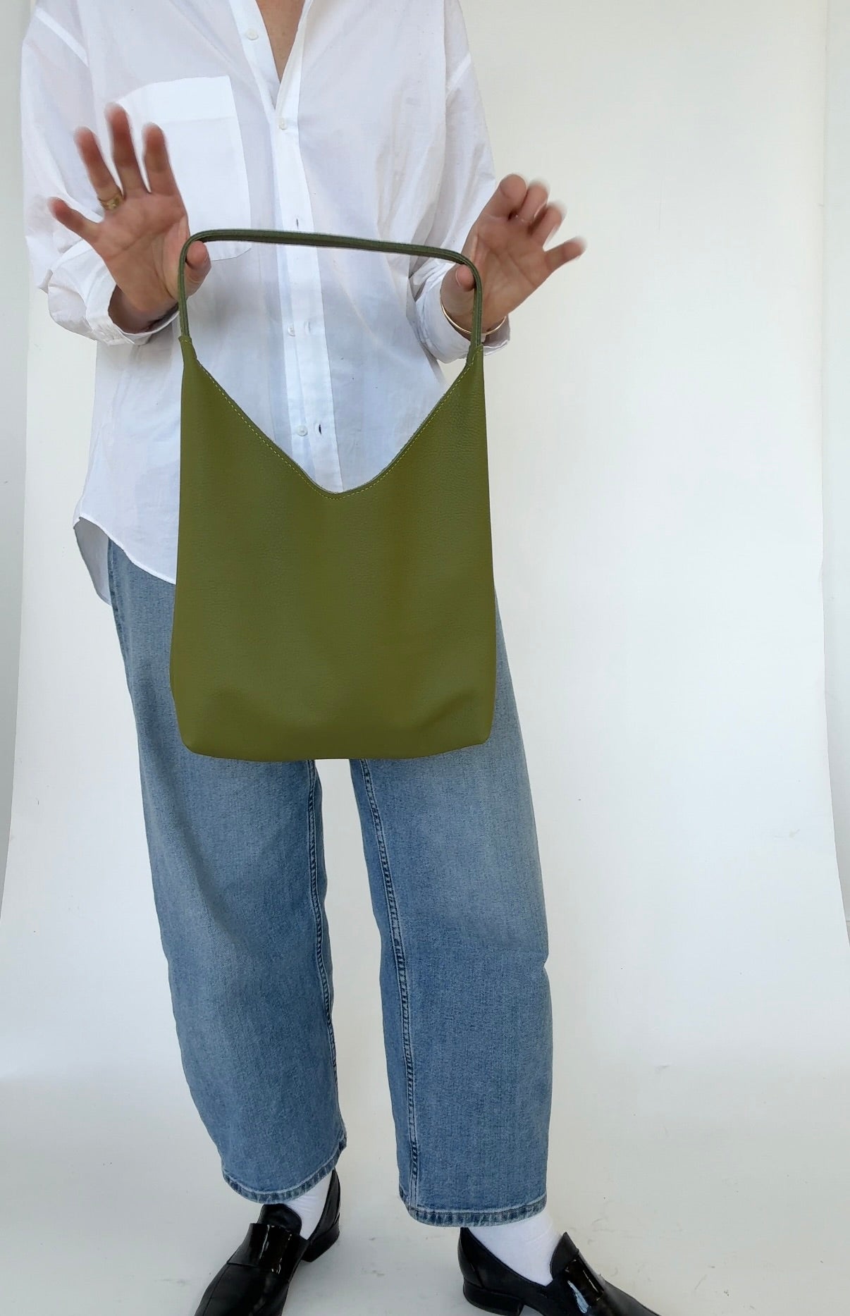 BRUNA SHOULDER BAG | KIWI Leather Bag - handcrafted by Market Canvas Leather in Tofino, BC, Canada