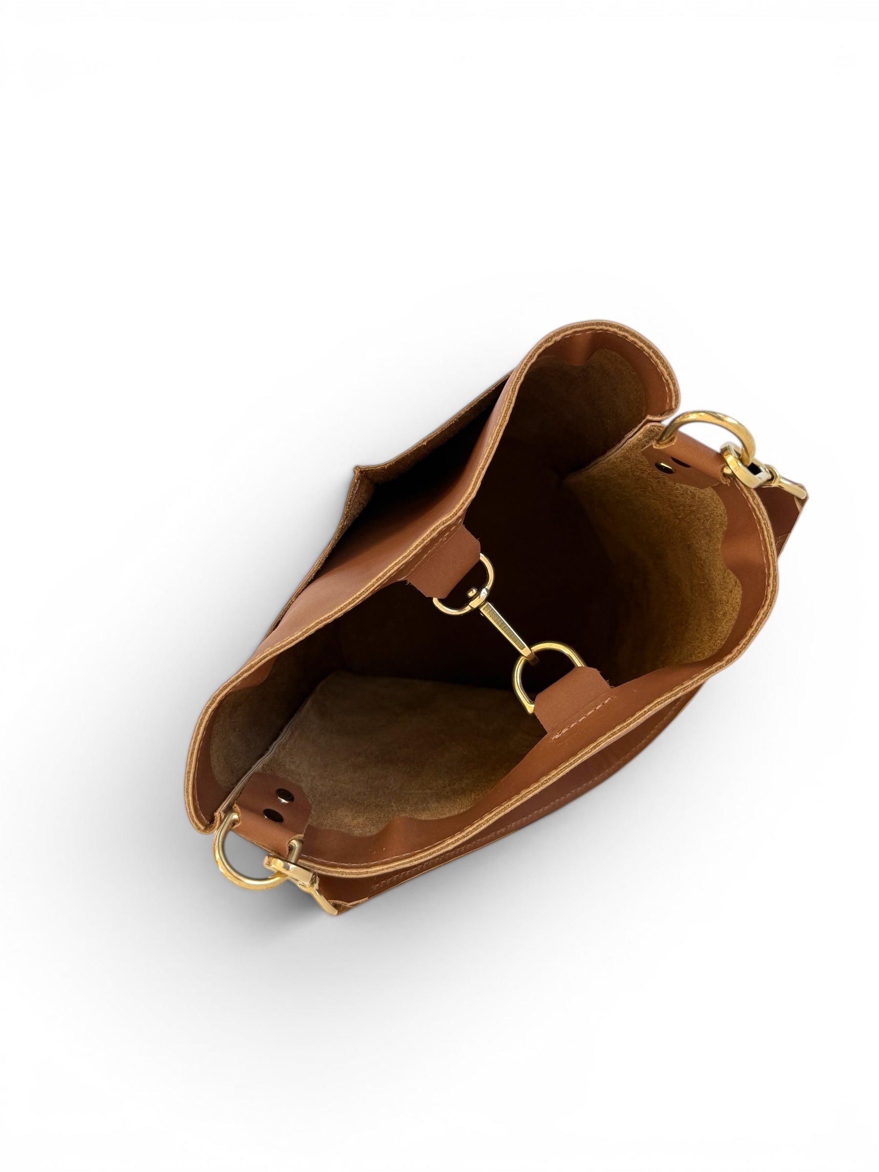 FRANCES POCKET BUCKET BAG | LATTE Leather Bag - handcrafted by Market Canvas Leather in Tofino, BC, Canada