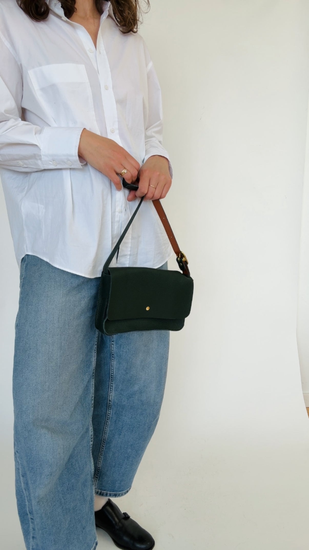MOLLY CROSSBODY BAG | KALE Leather Bag - handcrafted by Market Canvas Leather in Tofino, BC, Canada