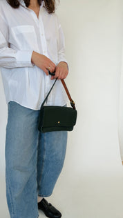 MOLLY CROSSBODY BAG | KALE Leather Bag - handcrafted by Market Canvas Leather in Tofino, BC, Canada