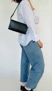 KEMBRA SHOULDER BAG | NOIR Leather Bag - handcrafted by Market Canvas Leather in Tofino, BC, Canada