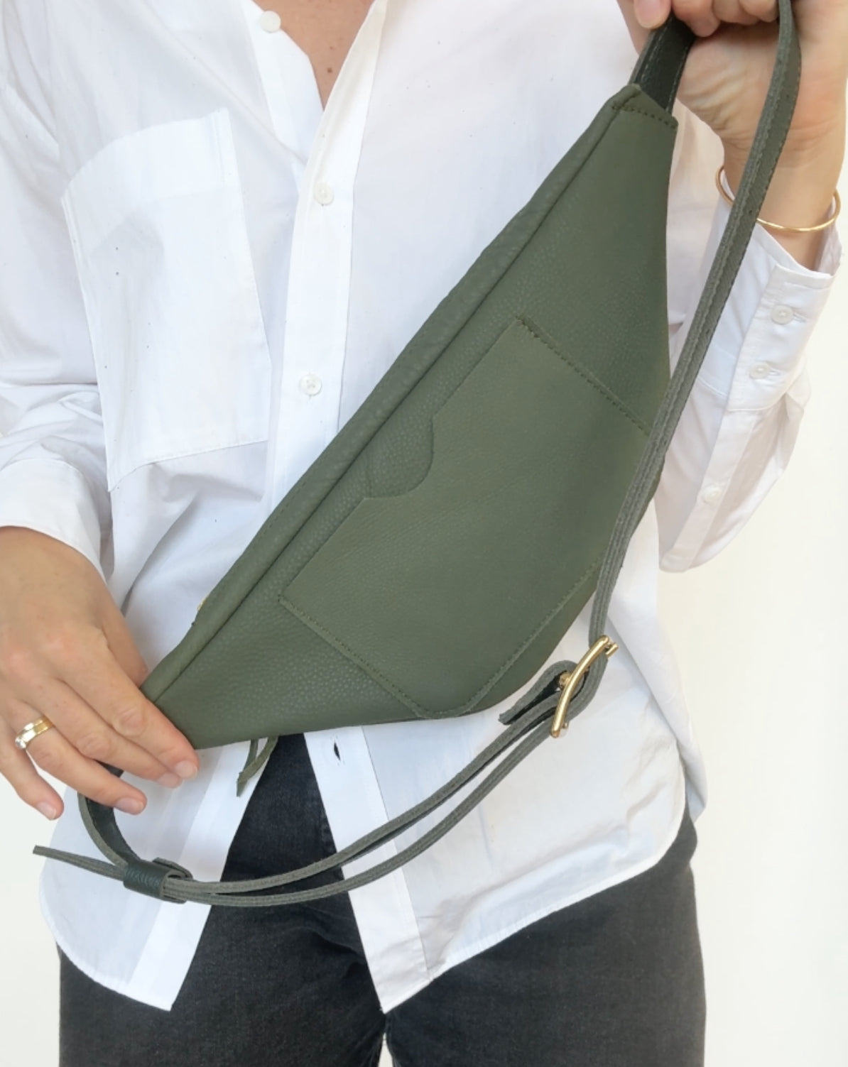 LAUREL SLING BAG | ARUGULA Leather Bag - handcrafted by Market Canvas Leather in Tofino, BC, Canada