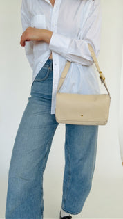 MOLLY CROSSBODY BAG | CREAM Leather Bag - handcrafted by Market Canvas Leather in Tofino, BC, Canada