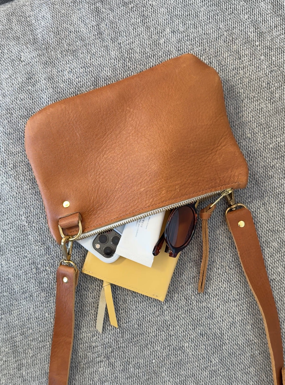ODDITIES | ASTRID BAG | CARAMEL Leather Bag - handcrafted by Market Canvas Leather in Tofino, BC, Canada