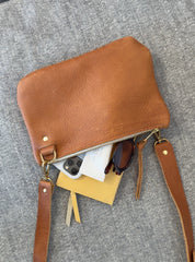 ODDITIES | ASTRID BAG | CARAMEL Leather Bag - handcrafted by Market Canvas Leather in Tofino, BC, Canada
