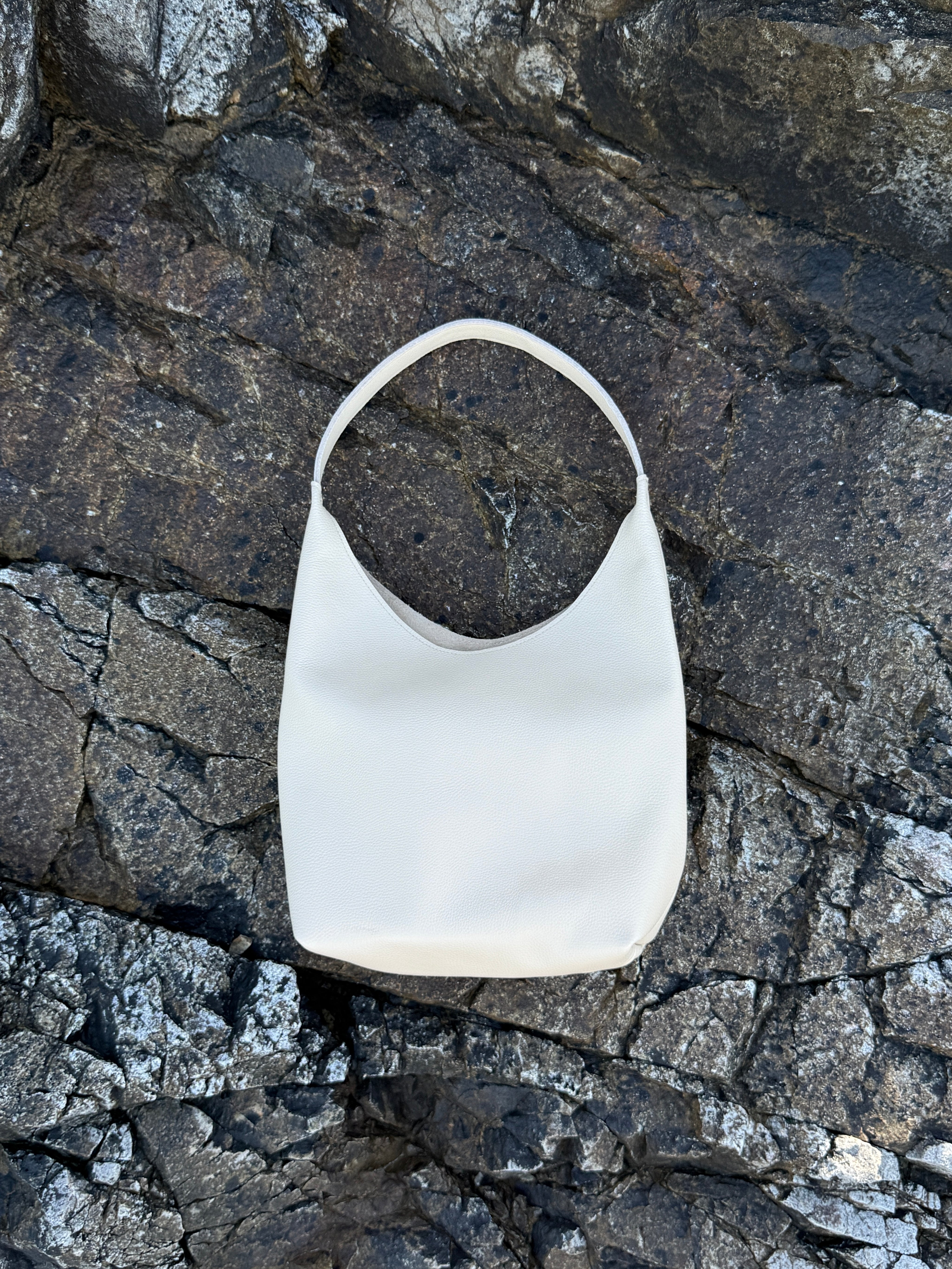 BRUNA SHOULDER BAG | CREAM Leather Bag - handcrafted by Market Canvas Leather in Tofino, BC, Canada
