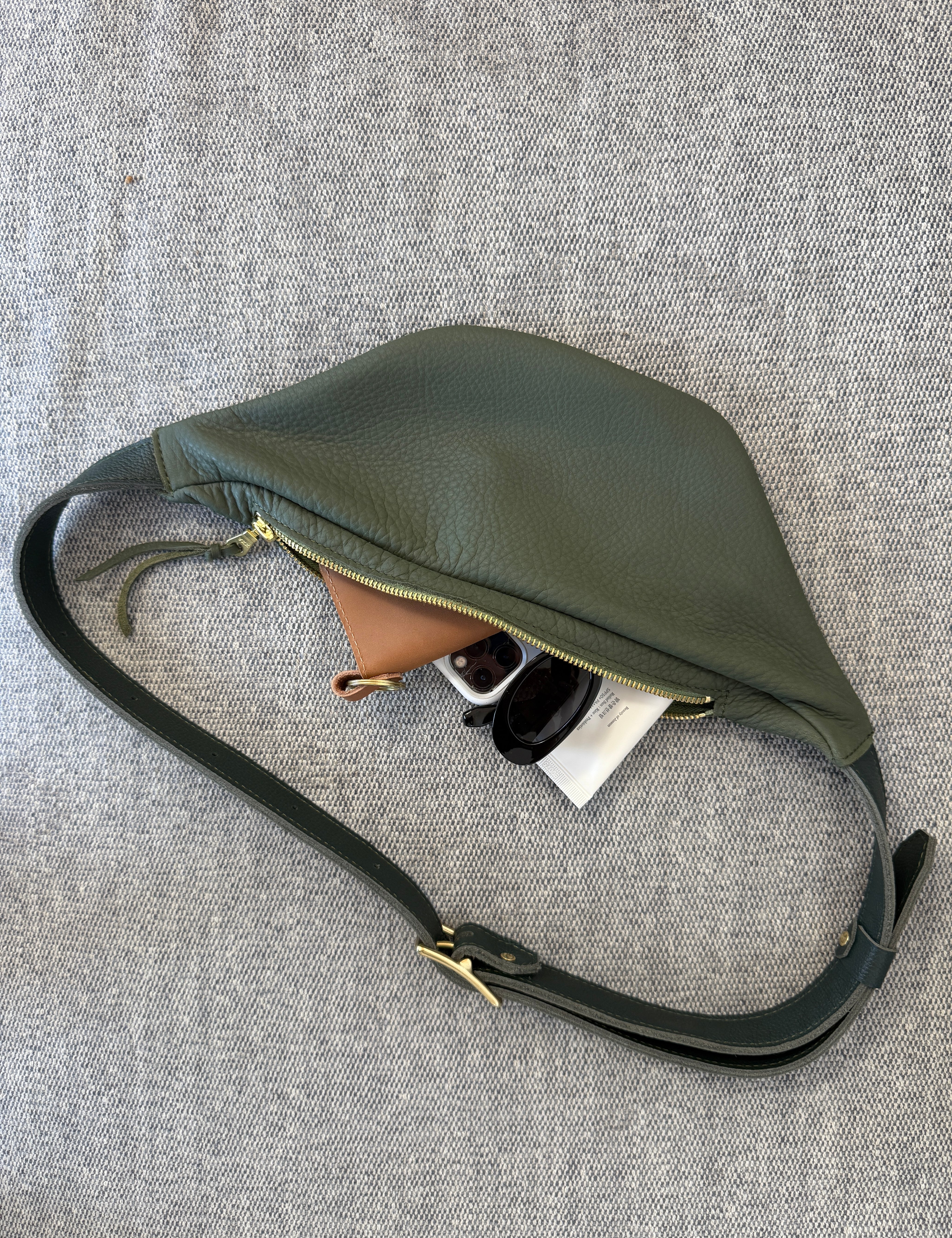 LAUREL SLING BAG | ARUGULA Leather Bag - handcrafted by Market Canvas Leather in Tofino, BC, Canada