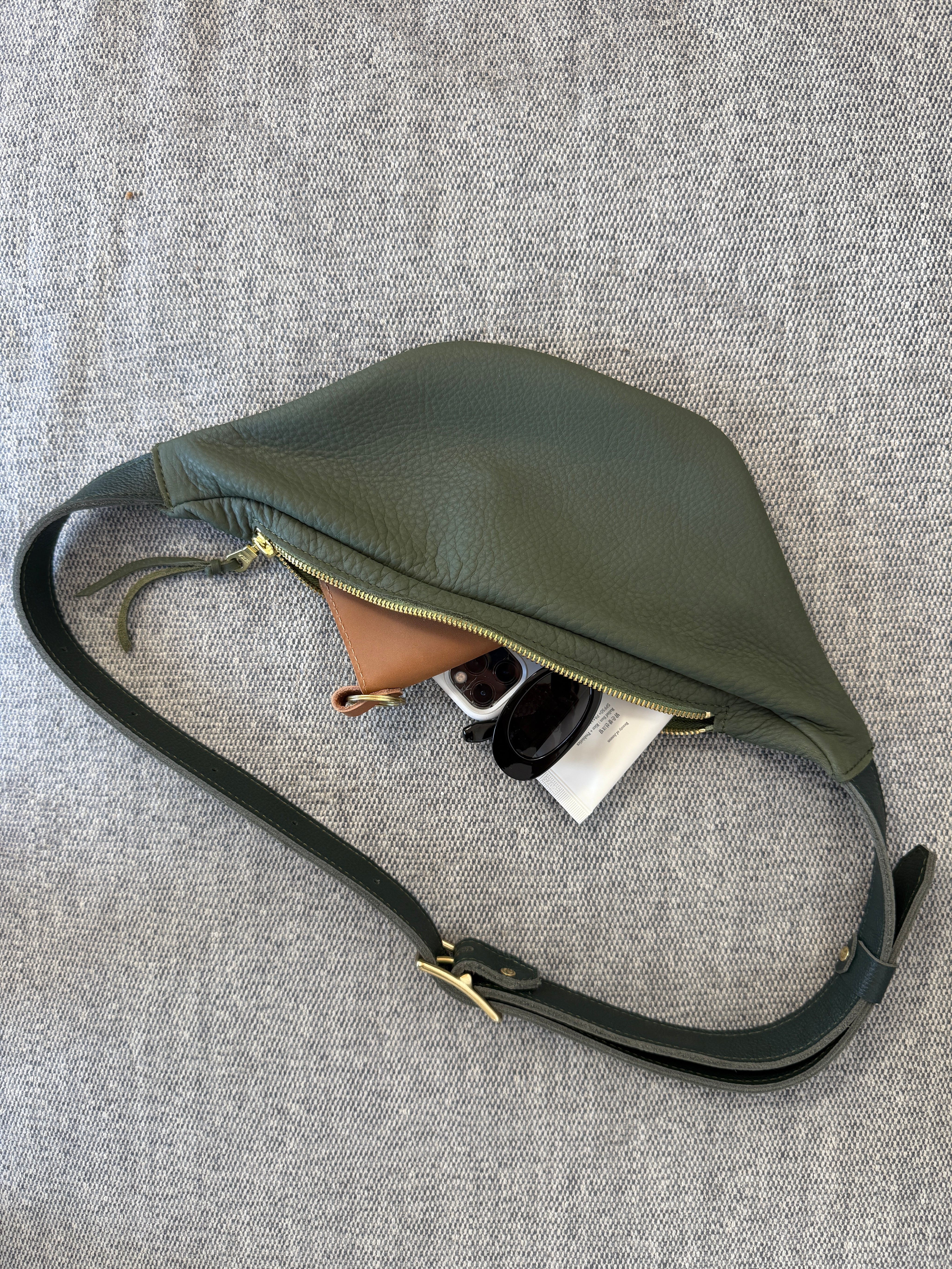 LAUREL SLING BAG | ARUGULA Leather Bag - handcrafted by Market Canvas Leather in Tofino, BC, Canada