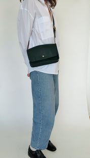 MOLLY CROSSBODY BAG | KALE Leather Bag - handcrafted by Market Canvas Leather in Tofino, BC, Canada