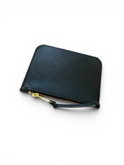SALLY LEATHER ZIP POUCH |BLACK Leather Bag - handcrafted by Market Canvas Leather in Tofino, BC, Canada