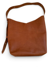 ODDITIES JACKIE TOTE | COGNAC SAMPLE Leather Bag - handcrafted by Market Canvas Leather in Tofino, BC, Canada
