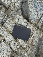 SALLY LEATHER ZIP POUCH |BLACK Leather Bag - handcrafted by Market Canvas Leather in Tofino, BC, Canada