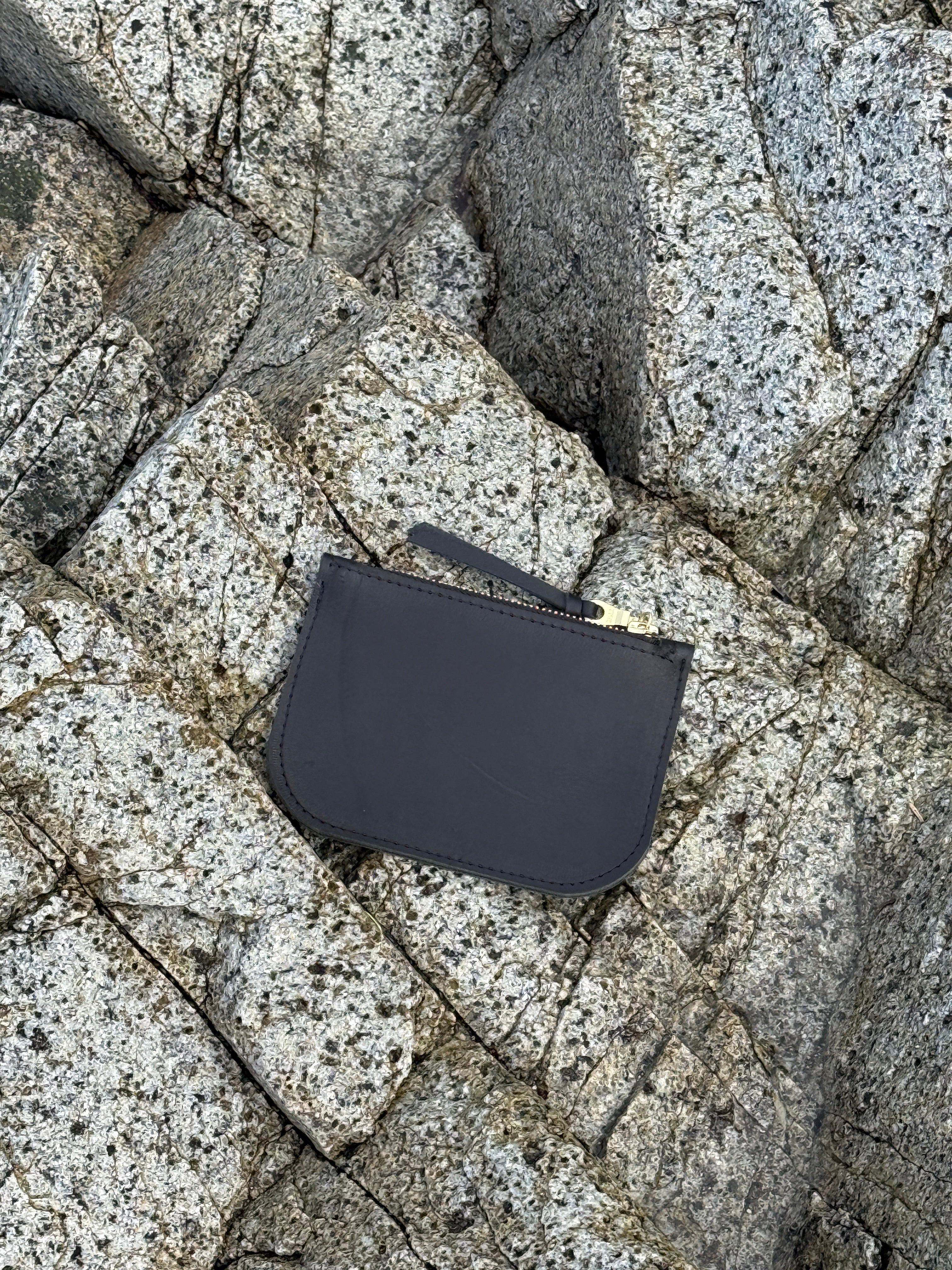 SALLY LEATHER ZIP POUCH |BLACK Leather Bag - handcrafted by Market Canvas Leather in Tofino, BC, Canada