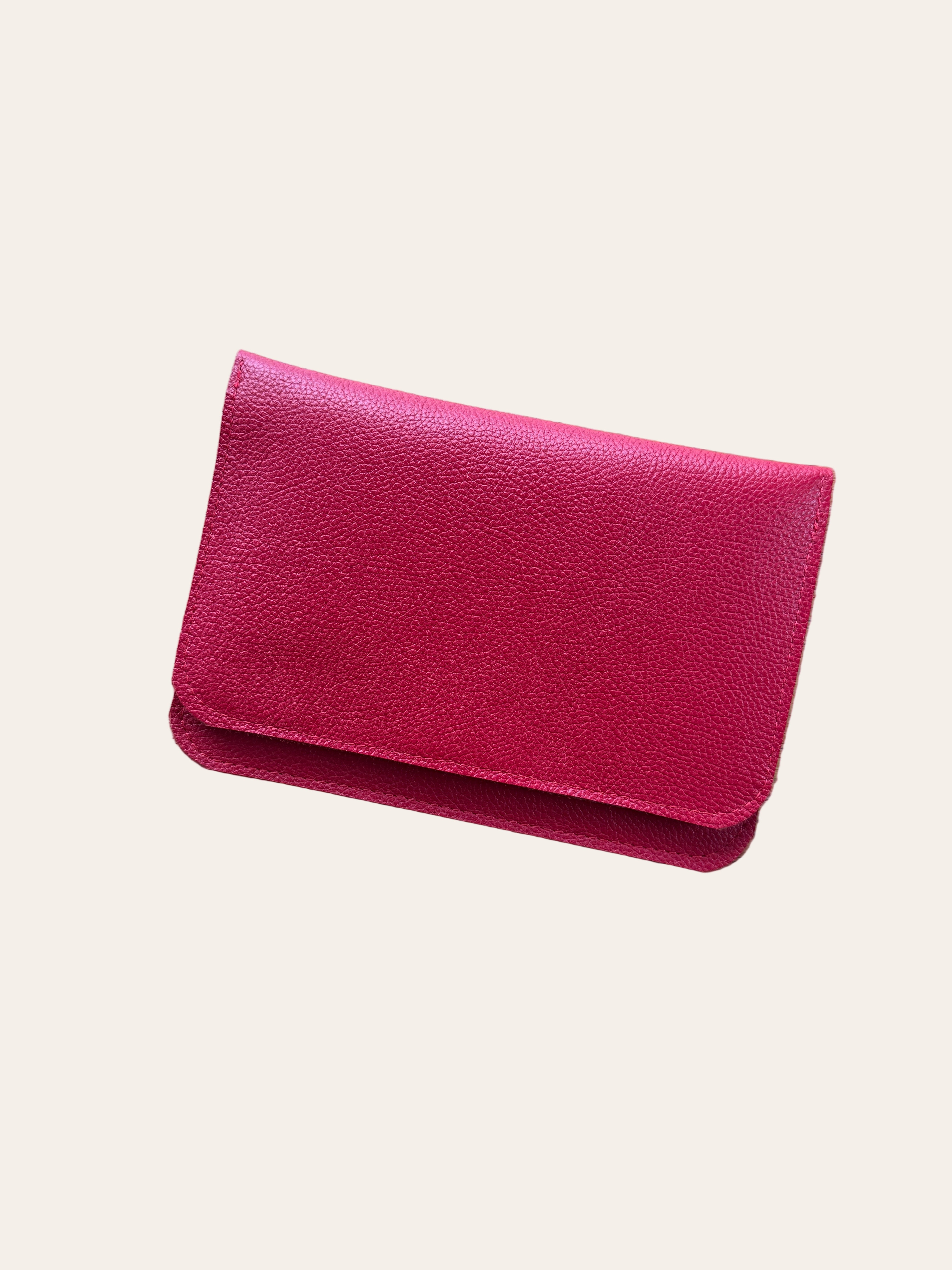 IVY LEATHER CLUTCH WALLET | STRAWBERRY Leather Bag - handcrafted by Market Canvas Leather in Tofino, BC, Canada
