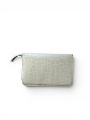 IVY LEATHER CLUTCH WALLET | CREAM CROC Leather Bag - handcrafted by Market Canvas Leather in Tofino, BC, Canada