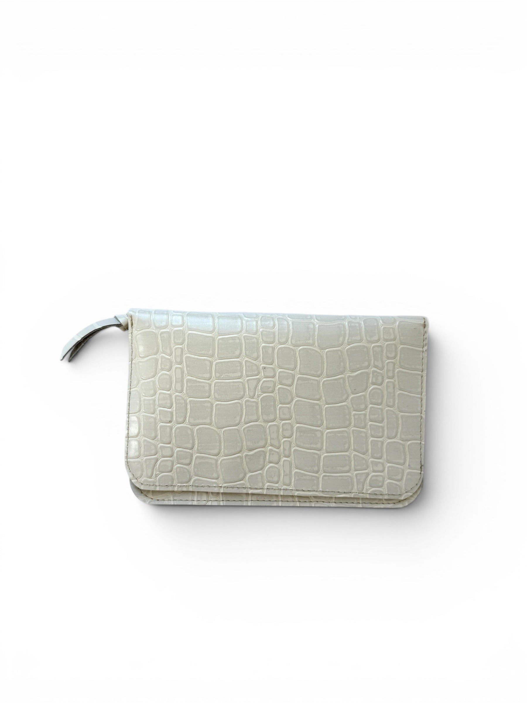 IVY LEATHER CLUTCH WALLET | CREAM CROC Leather Bag - handcrafted by Market Canvas Leather in Tofino, BC, Canada