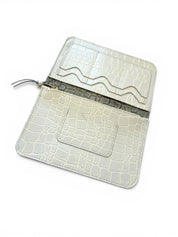 IVY LEATHER CLUTCH WALLET | CREAM CROC Leather Bag - handcrafted by Market Canvas Leather in Tofino, BC, Canada
