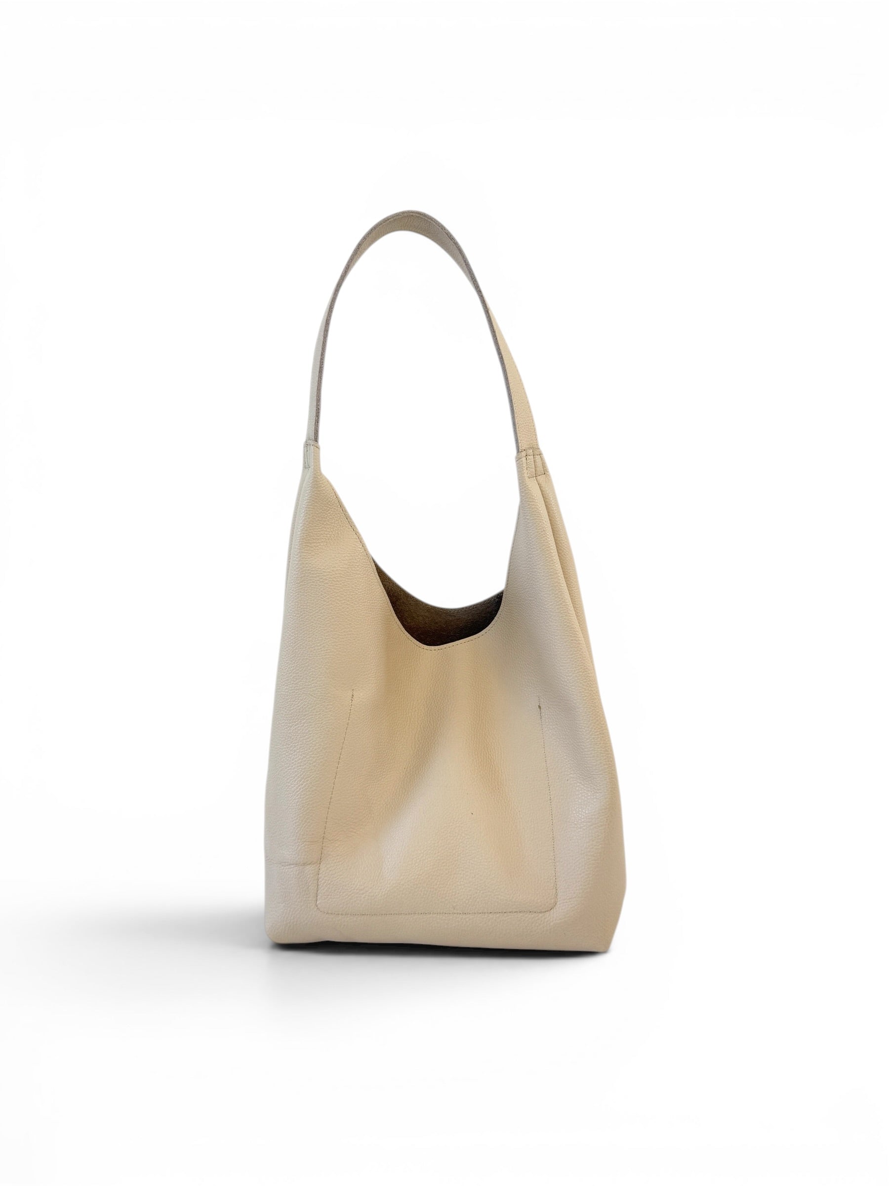 BRUNA SHOULDER BAG | CREAM Leather Bag - handcrafted by artisan Julie Neufeld Leather in Tofino, BC, Canada