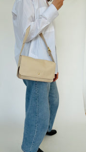 MOLLY CROSSBODY BAG | CREAM Leather Bag - handcrafted by Market Canvas Leather in Tofino, BC, Canada