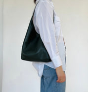 BRUNA SHOULDER BAG | KALE Leather Bag - handcrafted by Market Canvas Leather in Tofino, BC, Canada