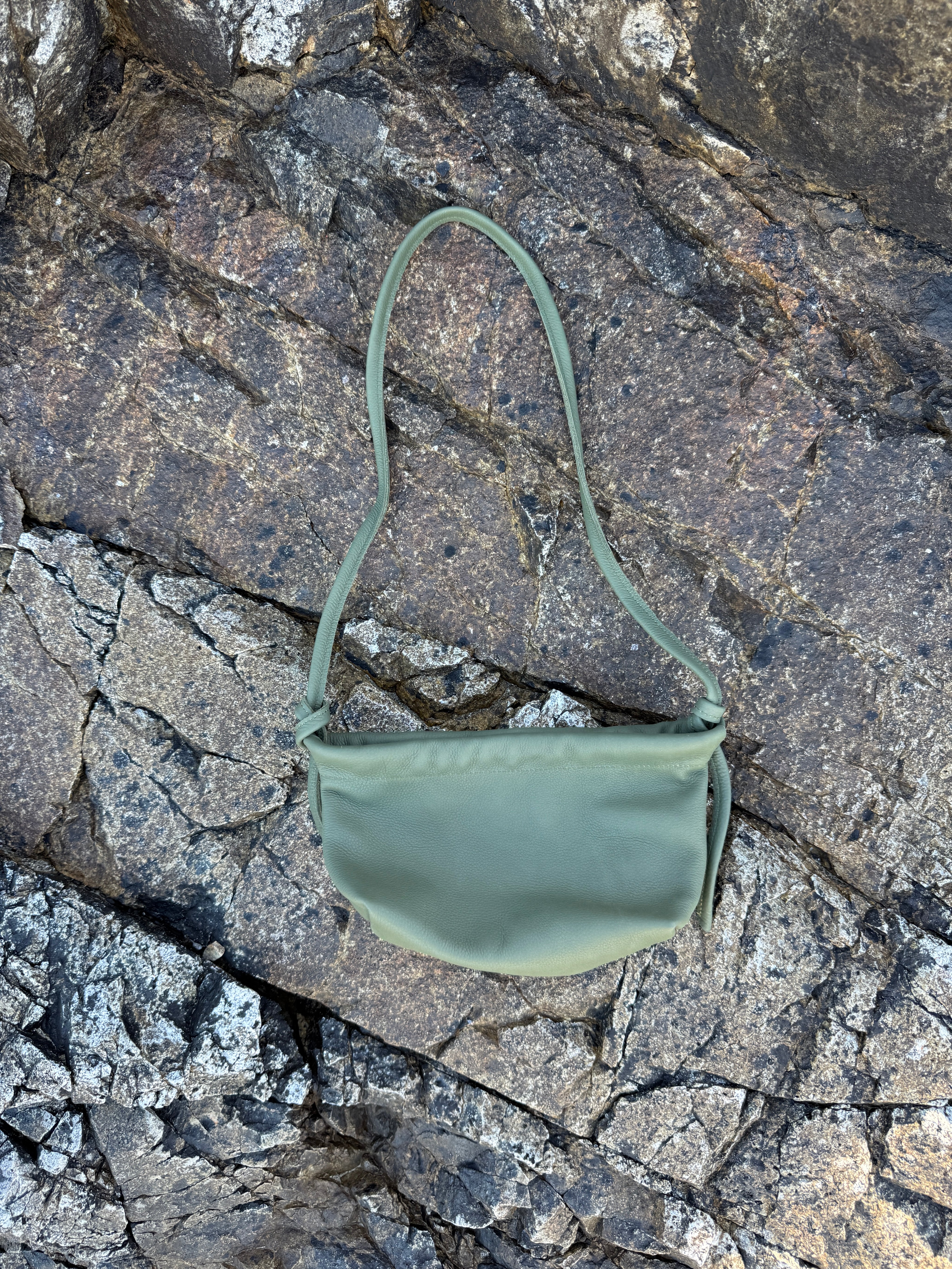 MINI HENNI TOTE | ARUGULA Leather Bag - handcrafted by Market Canvas Leather in Tofino, BC, Canada