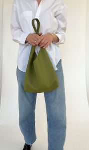 BRUNA SHOULDER BAG | KIWI Leather Bag - handcrafted by Market Canvas Leather in Tofino, BC, Canada