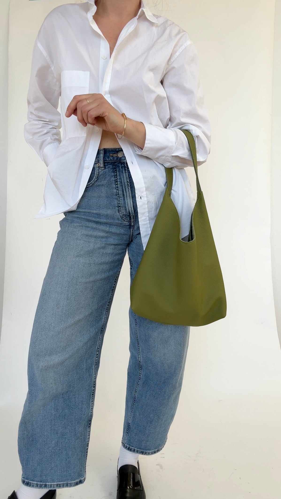 BRUNA SHOULDER BAG | KIWI Leather Bag - handcrafted by Market Canvas Leather in Tofino, BC, Canada