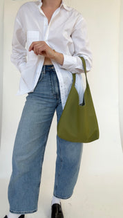 BRUNA SHOULDER BAG | KIWI Leather Bag - handcrafted by Market Canvas Leather in Tofino, BC, Canada