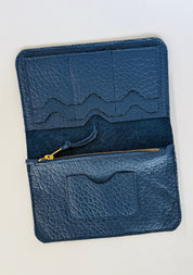 IVY LEATHER CLUTCH WALLET | PEBBLED NAVY Leather Bag - handcrafted by Market Canvas Leather in Tofino, BC, Canada
