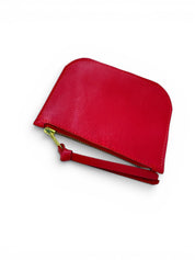 SALLY LEATHER ZIP POUCH |STRAWBERRY Leather Bag - handcrafted by artisan Julie Neufeld Leather in Tofino, BC, Canada