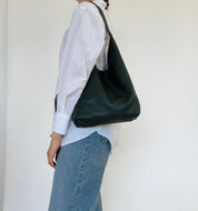 BRUNA SHOULDER BAG | KALE Leather Bag - handcrafted by Market Canvas Leather in Tofino, BC, Canada