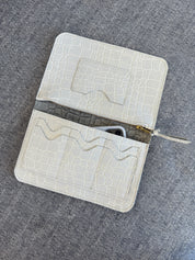 IVY LEATHER CLUTCH WALLET | CREAM CROC Leather Bag - handcrafted by Market Canvas Leather in Tofino, BC, Canada