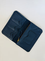 IVY LEATHER CLUTCH WALLET | PEBBLED NAVY Leather Bag - handcrafted by Market Canvas Leather in Tofino, BC, Canada