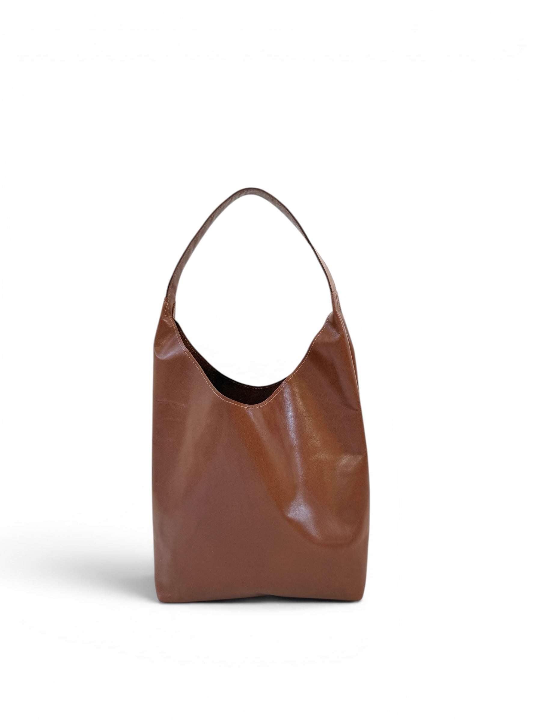 BRUNA SHOULDER BAG | CARAMEL Leather Bag - handcrafted by Market Canvas Leather in Tofino, BC, Canada