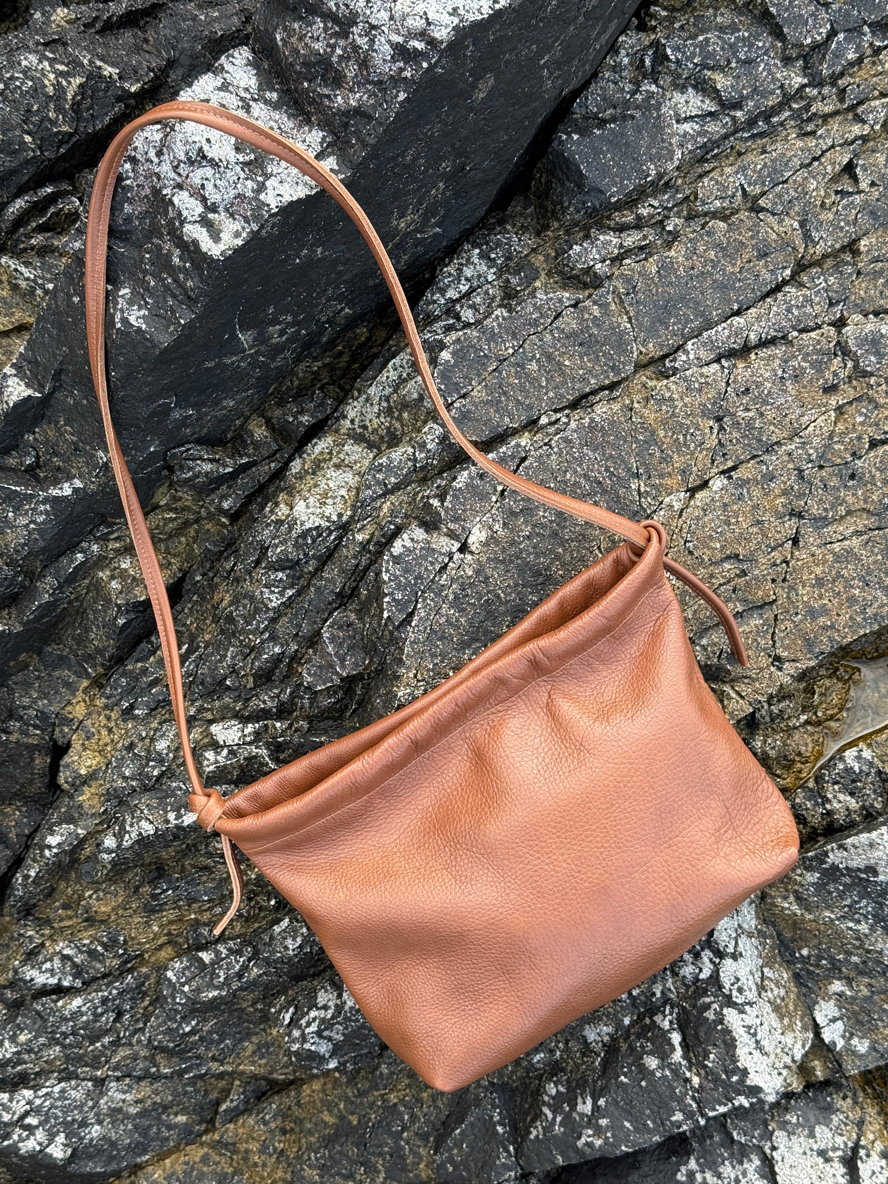 HENNI TOTE | CHOCOLATE Leather Bag - handcrafted by Market Canvas Leather in Tofino, BC, Canada