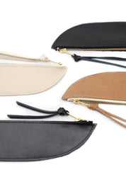 SONIA LEATHER ZIP POUCH | CREAM Leather Bag - handcrafted by Market Canvas Leather in Tofino, BC, Canada
