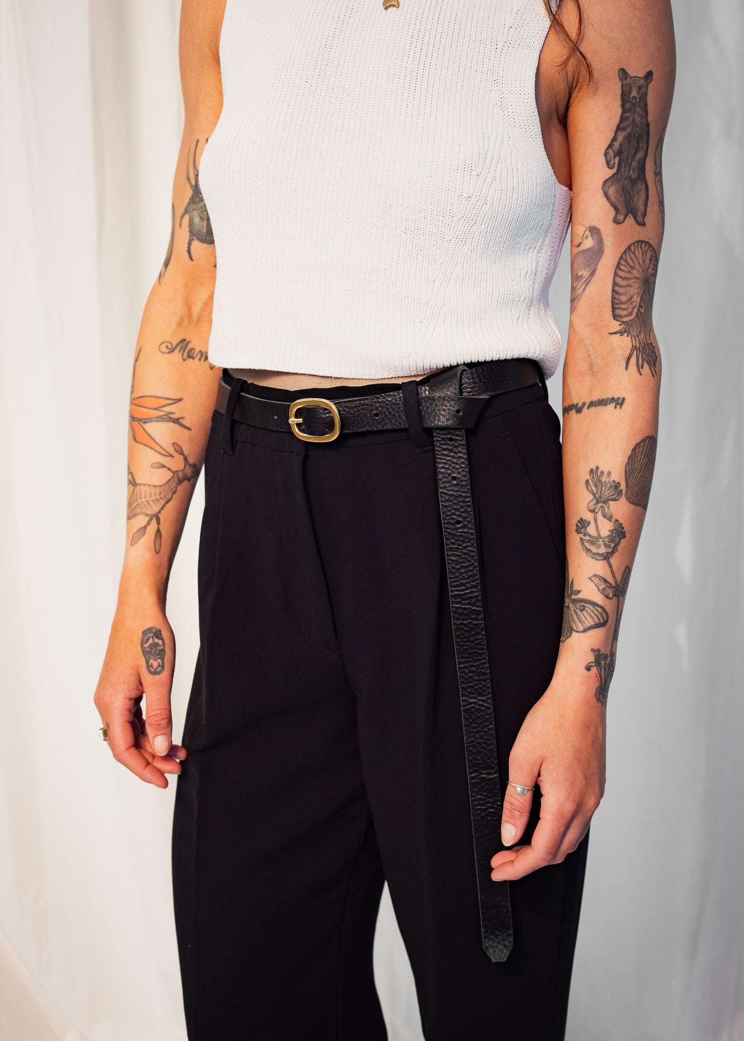 LOUISE LEATHER BELT | NOIR Leather Bag - handcrafted by Market Canvas Leather in Tofino, BC, Canada